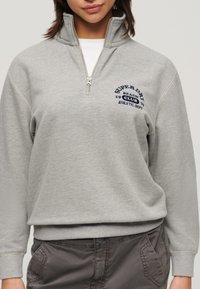 Superdry & Co ATHLETIC ESSENTIALS HALF ZIP - Sweatshirt - grey marl