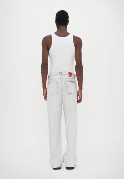 032c DOWN TO EARTH WIDE LEG UNISEX - Relaxed fit jeans - washed grey/ white