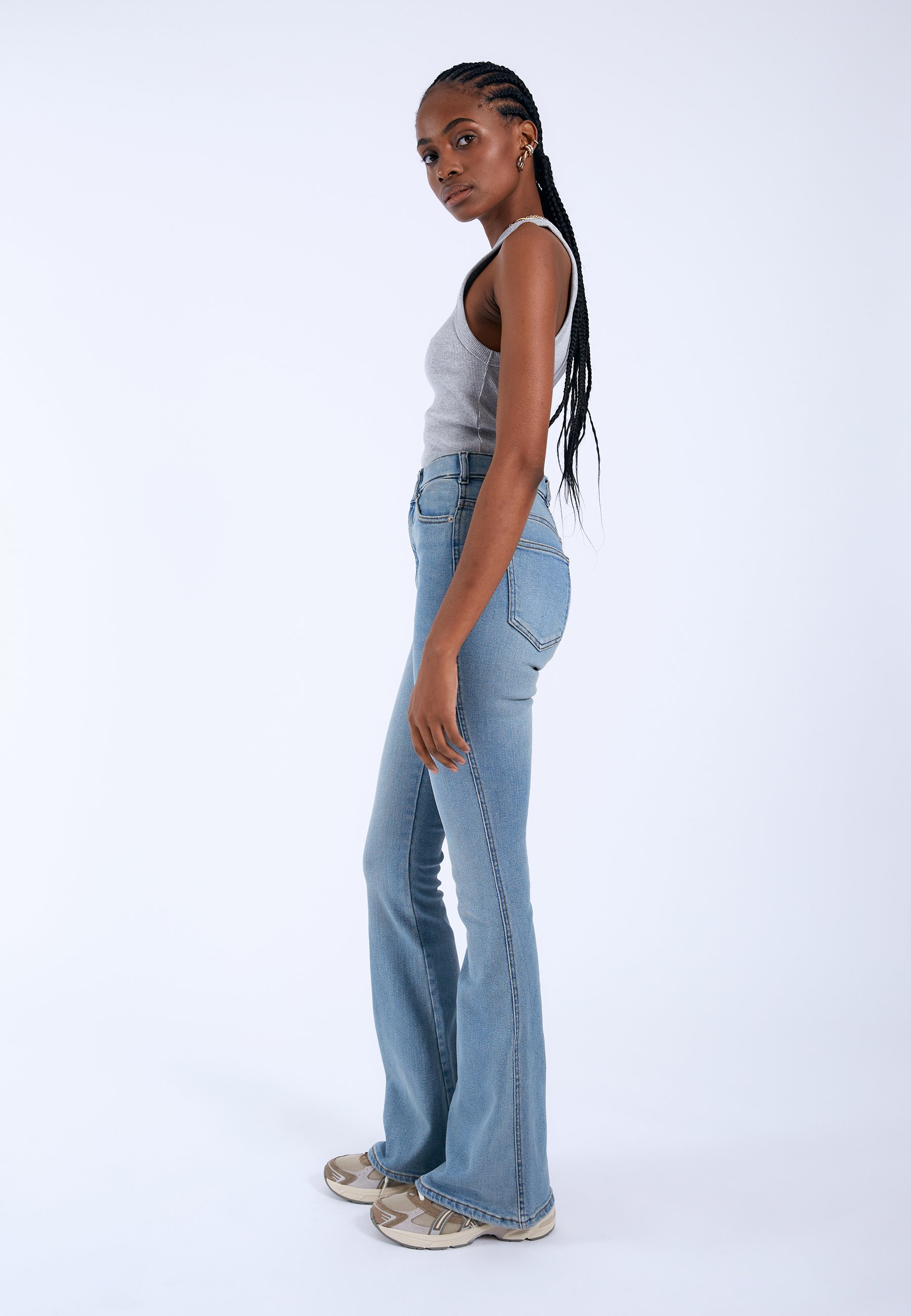 Dr.Denim MOXY FLARE - Bootcut jeans - cape light vintage worn/blue denim -  Zalando