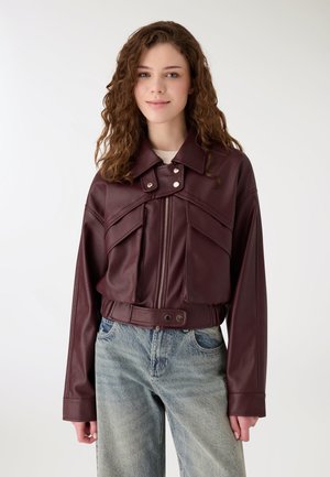 Giacca in similpelle - bordeaux