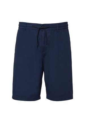 Tumedad sinised lühikesed püksid kergest kangast, millel on elastne vöökoht ja nöör. Omab külgtehnikat ja mugavat lõiget.