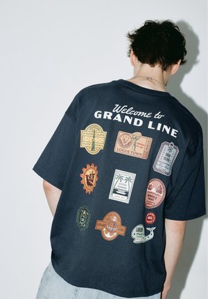 PULL&BEAR, SHORT SLEEVE ONE PIECE GRAND LINE - T-SHIRT - T-shirt imprimé - dark blue