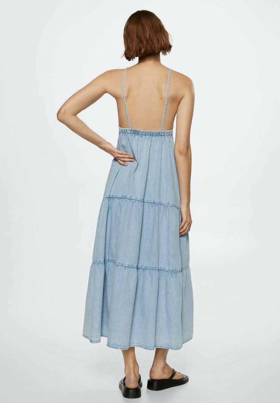 Mango DELAILA - Denim dress - hellblau 
