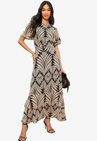 REGULAR FIT-SHORT SLEEVE TIERED  - Maxi šaty - black