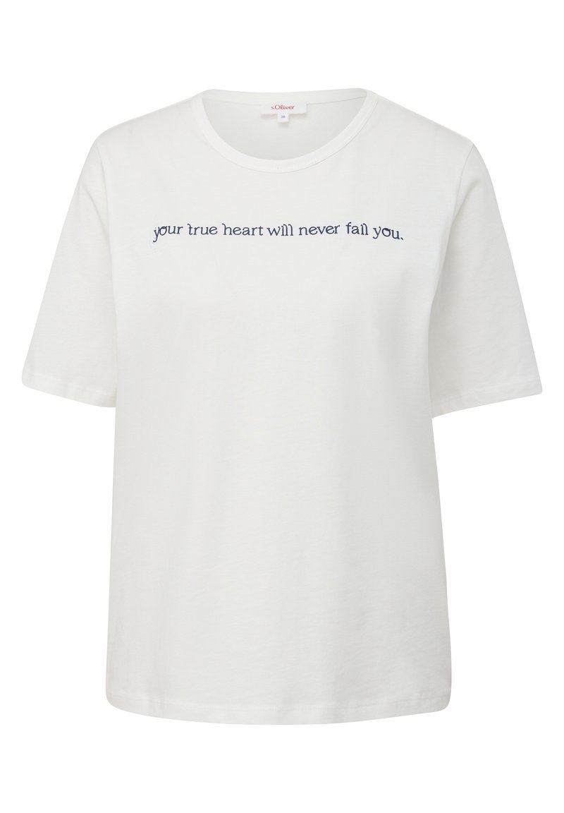 s.Oliver MIT FRONTPRINT - T-shirt print - ecru