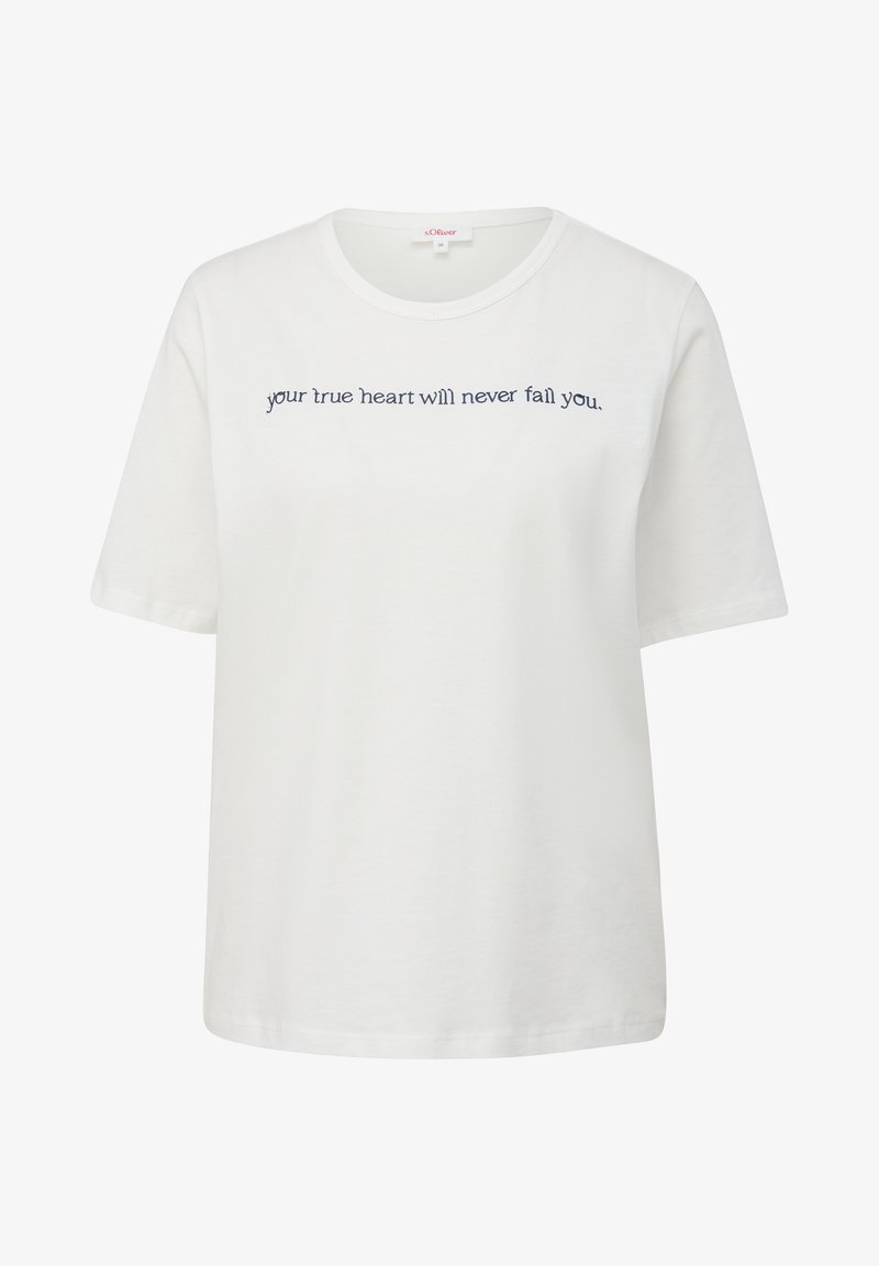 s.Oliver MIT FRONTPRINT - T-shirt print - ecru