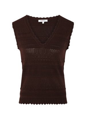 Morgan, MORGAN MORGAN FITTED V-NECK SWEATER - Strickpullover - marron foncé