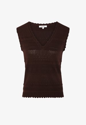 Morgan, MORGAN MORGAN FITTED V-NECK SWEATER - Strickpullover - marron foncé
