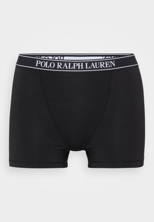 Juoda vyriška bokserių trumpikė su logotipu dekoruotu elastiniu juosmeniu, kuriame baltomis raidėmis rašoma "Polo Ralph Lauren".