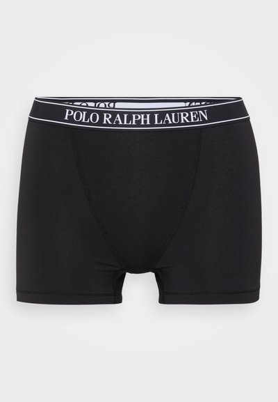 Črne bokserice za moške z elastičnim pasom z logotipom "Polo Ralph Lauren" v belih črkah.