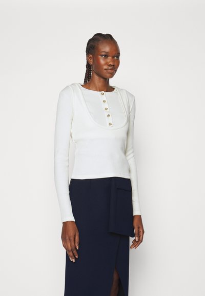 A.W.A.K.E. MODE DOUBLE EFFECT HALF BUTTON CLOSURE - Μπλούζα με μακριά μανίκια - ivory