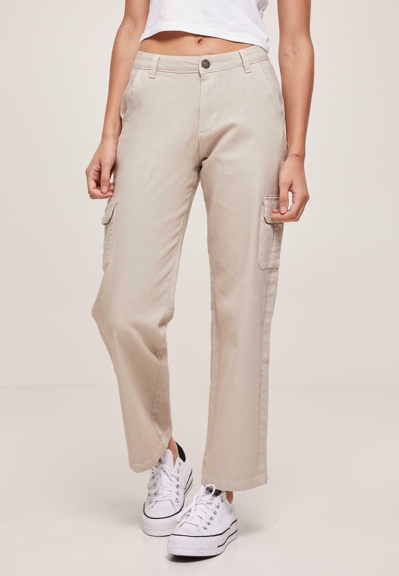 Urban Classics - HIGH WAIST - Flared Jeans - offwhite raw, Vergroten