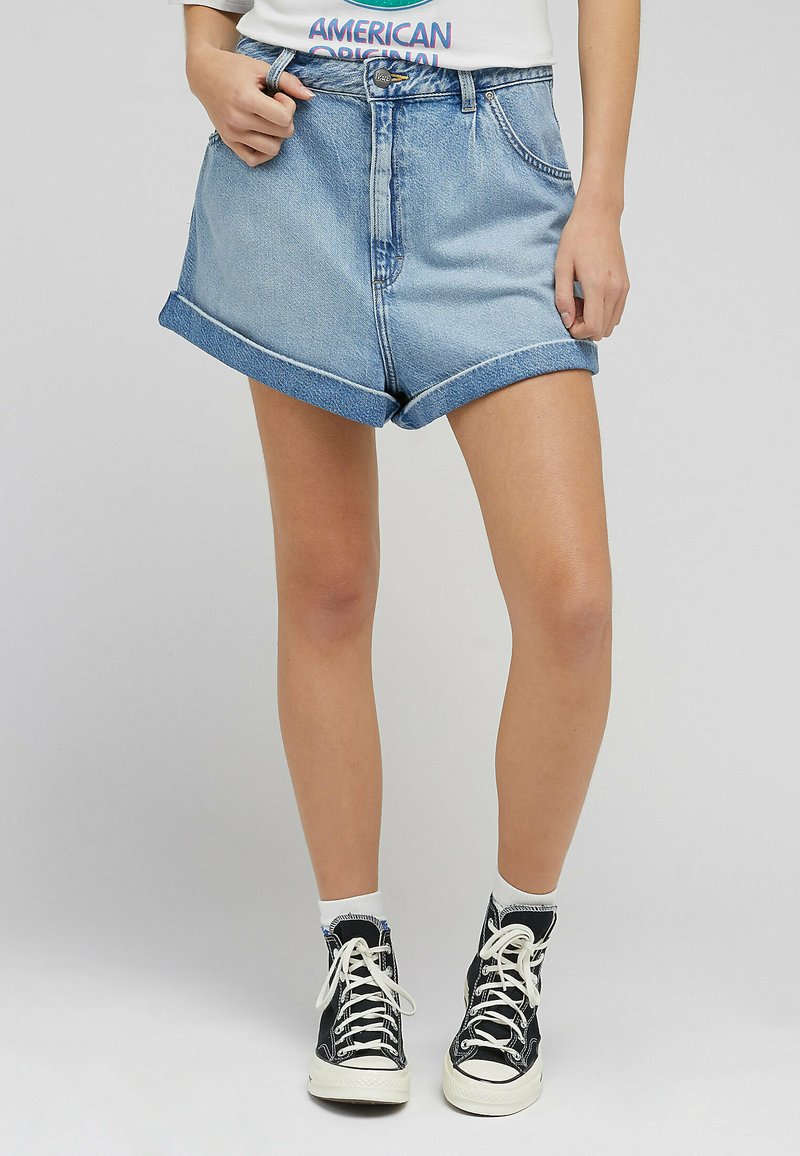 Lee PLEATED Short en jean frosted blue/denim bleu ZALANDO.FR