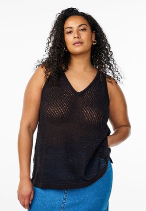 MIT V-AUSSCHNITT - Jumper - black