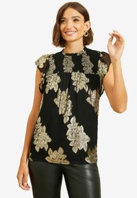 Love & Roses FLUTTER SLEEVE - Blúzka - black