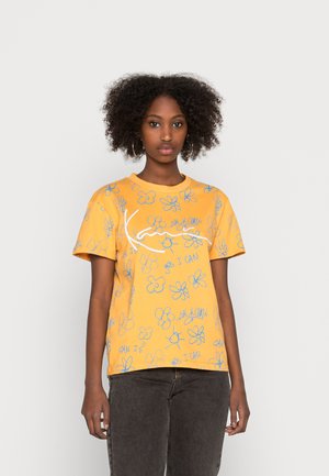 SIGNATURE FLOWER TEE LIGHT  - Potiskana majica - light orange