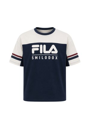 Smilodox, SMILODOX X FILA JERSEY T-SHIRT ROVIGO - T-shirt print - dunkelblau weiß