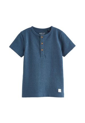 Next SHORT SLEEVE HENLEY NECK-REGULAR FIT - Basic póló - blue