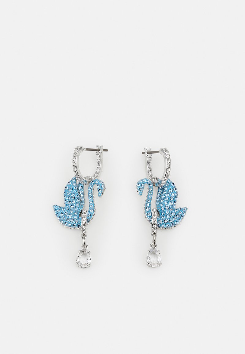 Swarovski ICONIC SWAN - Ohrringe - silver-coloured/blue
