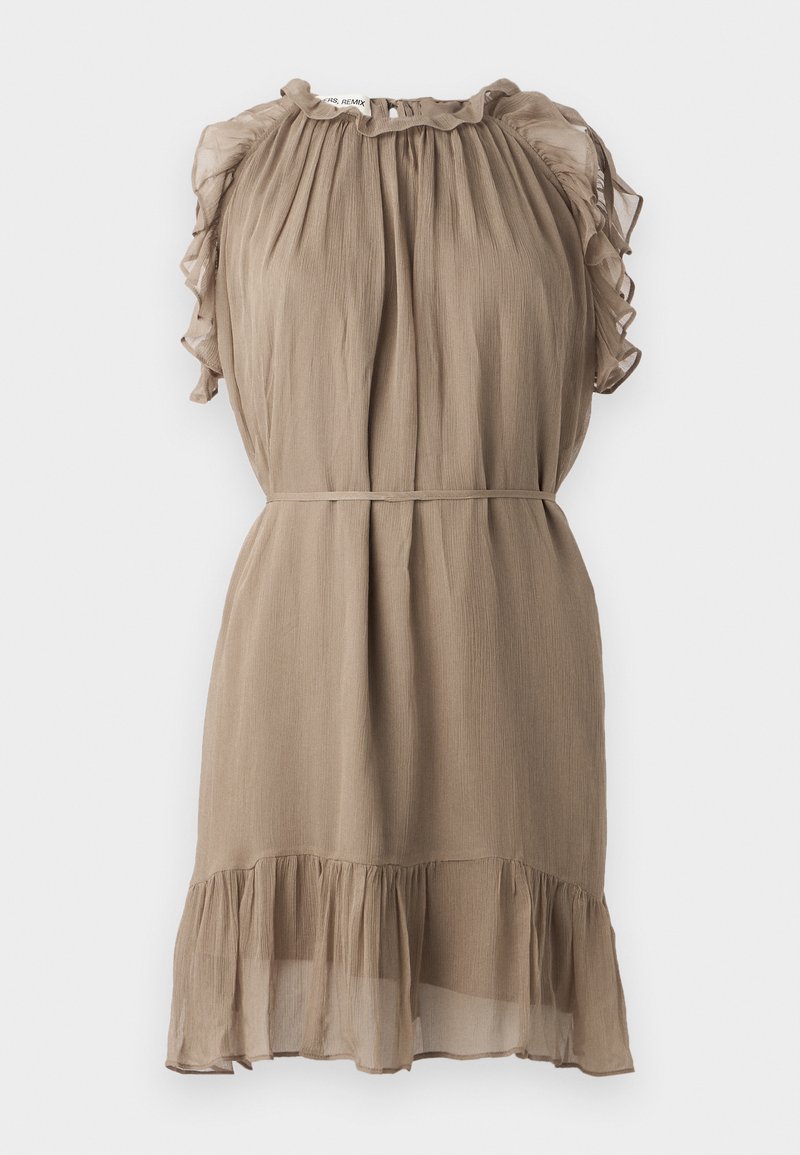 DESIGNERS REMIX Cocktailjurk zandkleur DESIGNERS REMIX Cocktailjurk zandkleur