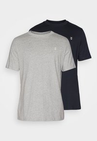 HMLPULSE REGULAR 2 PACK - Basic T-shirt - black/grey melange
