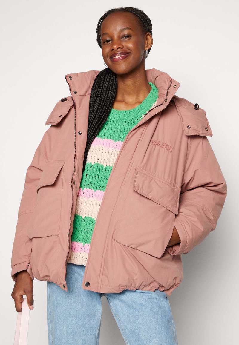 BDG Urban Outfitters CHARLIE OVERSIZED HOODED JACKET - Veste d'hiver - rose  - ZALANDO.FR