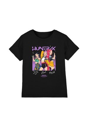 NETFLIX, KPOP DEMON HUNTERS SINGING SIGNATURES UNISEX - Print T-shirt - black