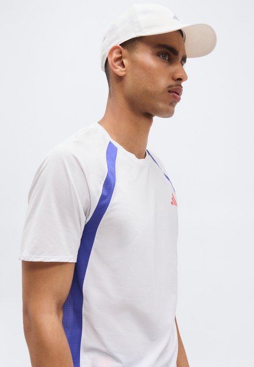 Adidas Running T Shirts Men's White/Double Indigo Crew Neck — foto 4
