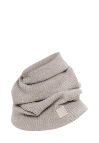 Helehall hall kaelussall, valmistatud tekstureeritud kangast. Omaduseks on voltidega kujundus, mille ühel küljel on väike logopatch. Pehme ja soe materjal.