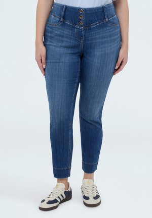 CON BOTTONI DECORATIVI - Jeggings - blu