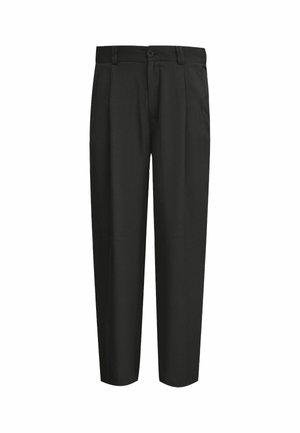 Carlo Colucci, CARLO COLUCCI HOSE MIT BUNDFALTE - LIQUID STITCHES FRUET - Stoffhose - schwarz