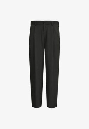 Carlo Colucci, CARLO COLUCCI HOSE MIT BUNDFALTE - LIQUID STITCHES FRUET - Bukser - schwarz