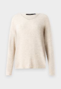VMCREWLEFILE VNECK  - Neule - birch/silver coloured