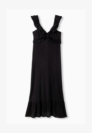 Promod, ROBE LONGUE À VOLANTS - Robe longue - noir