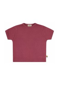 T-shirt a maniche corte color ruggine realizzato in morbido cotone. Collo a giro, vestibilità rilassata, con una piccola etichetta logo sul lato.