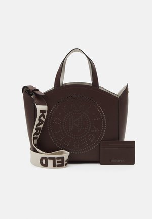 CIRCLE TOTE PERFORATED - Sac à main - dark chocolate