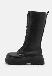 Buffalo PLUTO LACE UP HI - Stivali con plateau - black