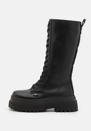 Buffalo PLUTO LACE UP HI - Bottes à plateau - black