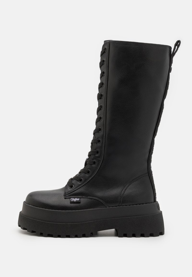 Buffalo PLUTO LACE UP HI - Stivali con plateau - black