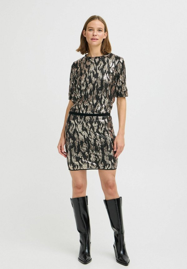 BYREI - Pencil skirt - gold abstract mix4