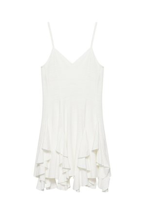 PULL&BEAR, SHORT STRAPPY FLUTTER - MINI DRESS - Vestito casual - white