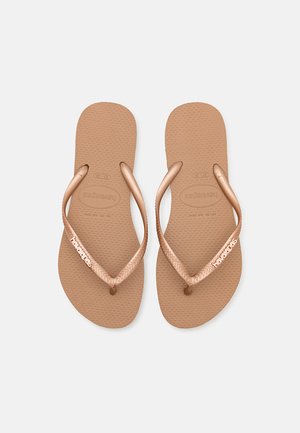 SLIM LOGO METALLIC - Teenslippers - rose gold