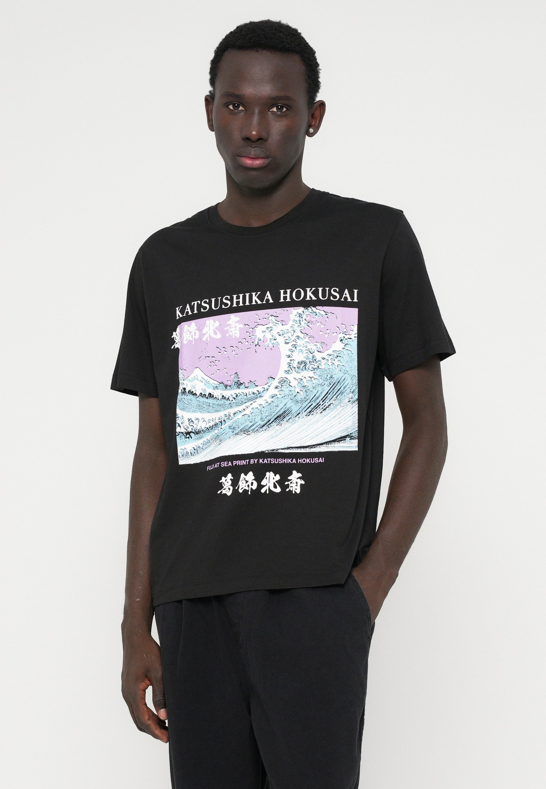 Jack & Jones JORHOKUSAI FUJI TEE CREW NECK - Print T-shirt - black