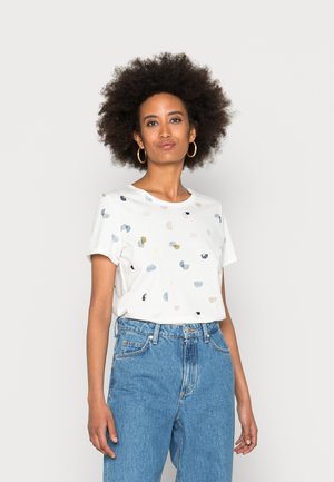 CREW NECK - Print T-shirt - offwhite colorful design