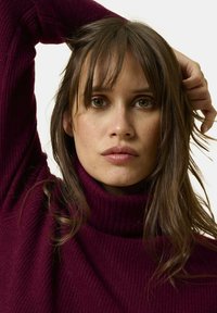 Just Cashmere COL ROULÉ - Svetr - bordeaux