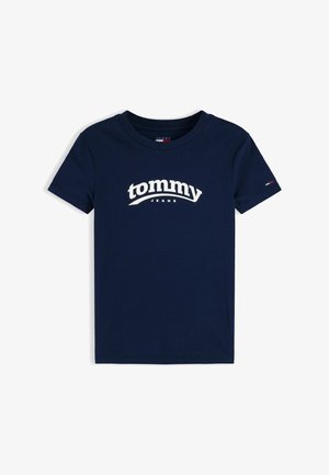 Tommy Jeans, SLIM LOGO TEE - Trükipildiga T-särk - dark blue