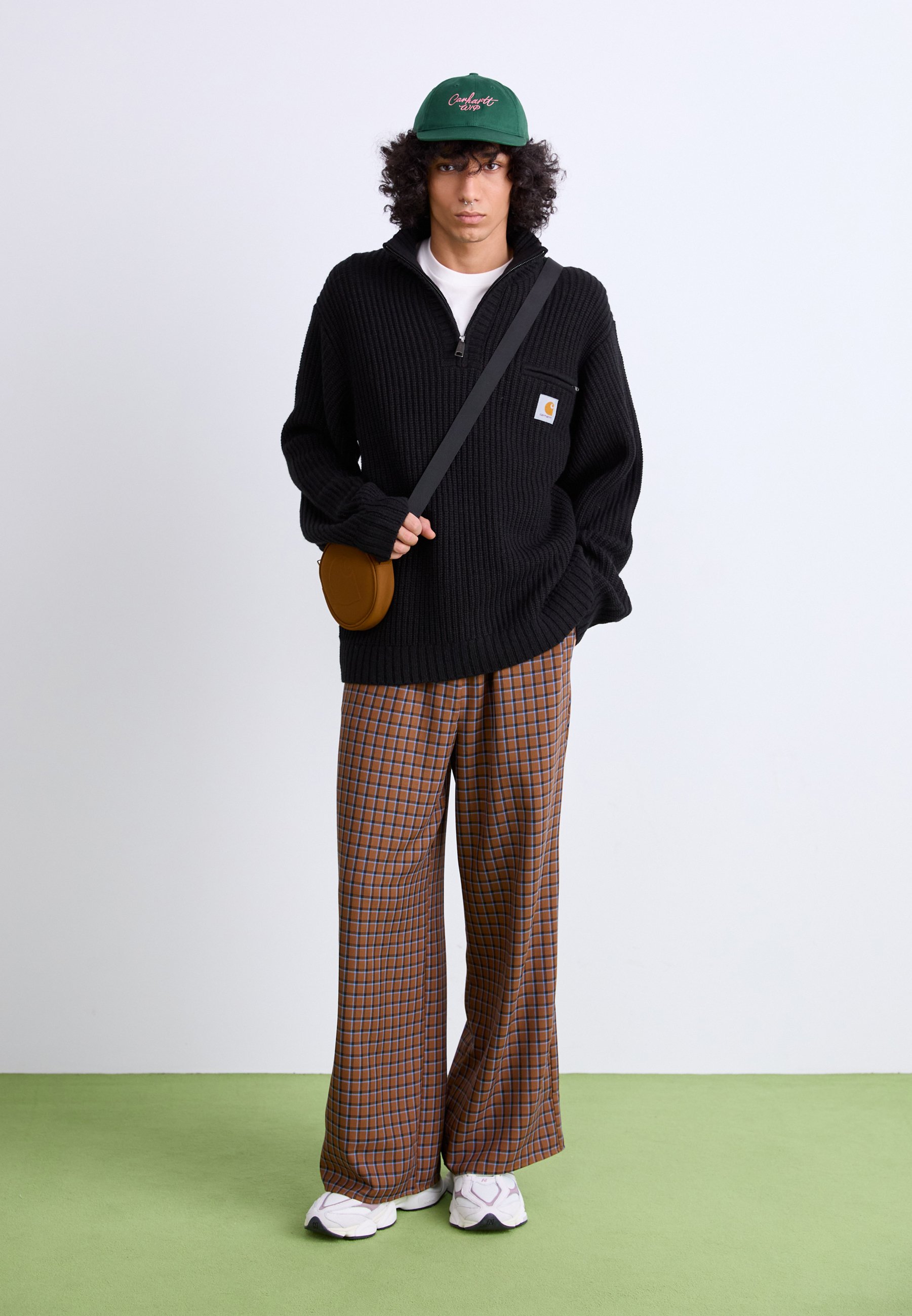 Carhartt WIP DETROIT HALF ZIP - Strickpullover - black/schwarz