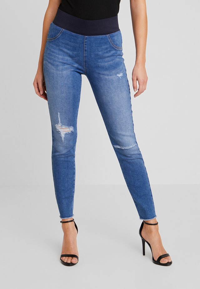 SHANTAL BROKEN - Jeggings - medium blue