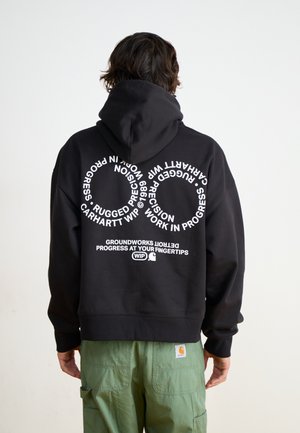 HOODED ROTATION  - Felpa - black/white