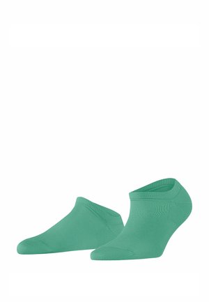 Groene enkelsokken van een soepel breimateriaal, met een laag uitgesneden ontwerp en een naadloze teen voor comfort.